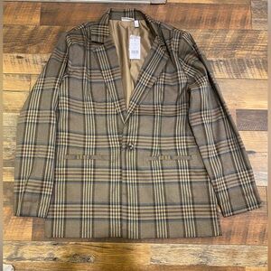 Willow & Root Plaid Blazer – Tan Multi – Women’s XL – NWT